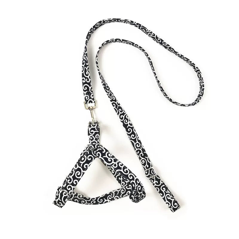 Yogusxz | Floral Pattern Soft Harness Vest for Small Dogs with Adjustable Leash