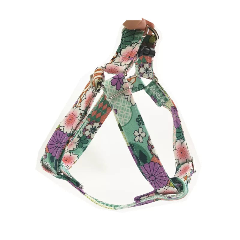 Yogusxz | Floral Pattern Soft Harness Vest for Small Dogs with Adjustable Leash