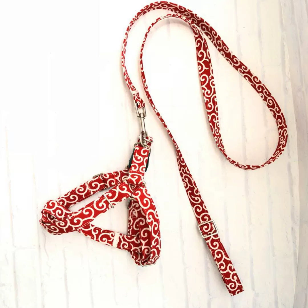 Yogusxz | Floral Pattern Soft Harness Vest for Small Dogs with Adjustable Leash