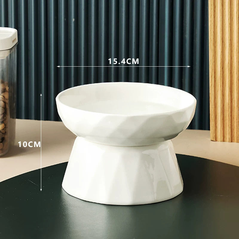 Yogusxz | Elevated Angled Ceramic Bowl for Cats and Dogs with Stable Stand
