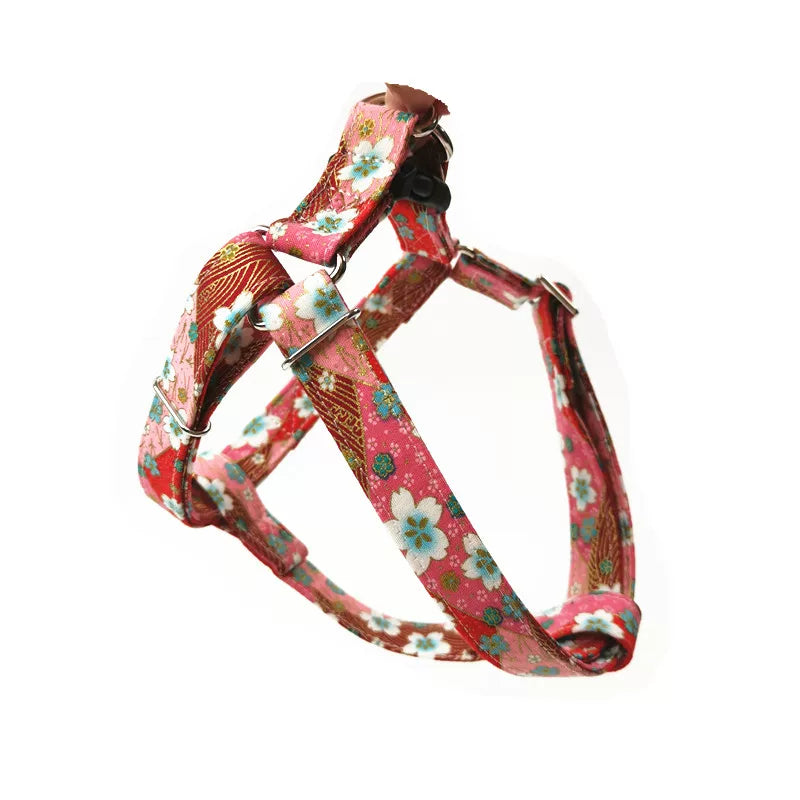 Yogusxz | Floral Pattern Soft Harness Vest for Small Dogs with Adjustable Leash