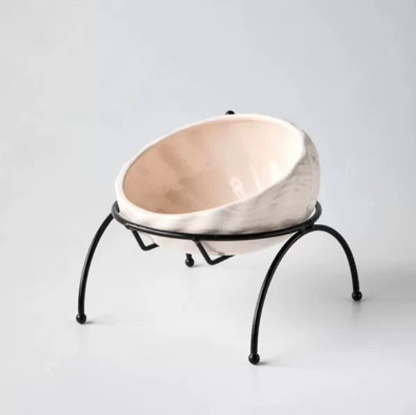 Yogusxz | Elevated Angled Ceramic Bowl for Cats and Dogs with Stable Stand