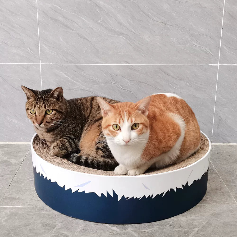 Yogusxz | Extra Large Round Cat Scratching Board with Integrated Nest, Indoor Cat Lounge
